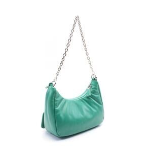 Prada Leather FI Green Drill Shoulder Re Bag Embroidered Riamo Edition